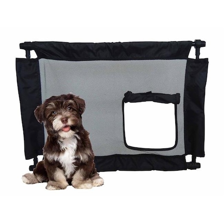 Pet Life PGA1BK Porta Gate Travel Collapsible & Adjustable Folding Pet Cat Dog Gate; Black - One Size